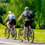 Cyclists,Ride,On,The,Bike,Path,In,The,City,Park