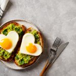 Healthy,Holidays,Breakfast,With,Eggs,Hearts,,Croissants,And,Cup,Of